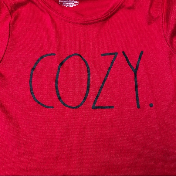 RAE DUNN “Cozy” Red Long Sleeve Pajama & Fair Aisle Pants - Picture 4 of 5